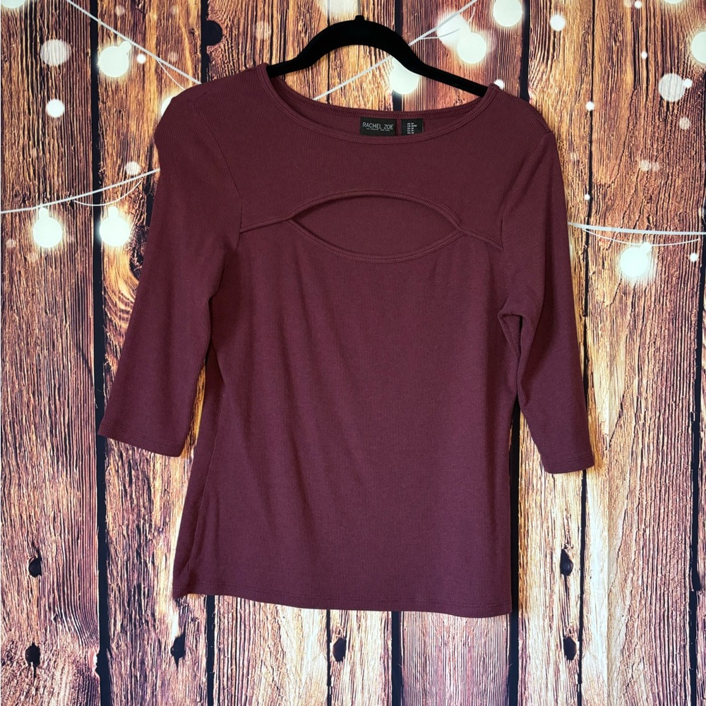 Rachel Zoe Maroon Long Sleeve Top